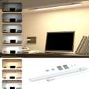 16 Inch Under Cabinet Lights with Hand Wave, Plug and Play, Ultra Bright 3000K/4000K/6000K Under Counter Lights, Dimmable LED Under Cabinet Lighting for Kitchen Cabinet, Cupboard, Closet, Desk(1 Pack)