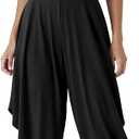 FOWSMON Womens Casual Jumpsuit Sleeveless Halter Romper Summer Fashion Harem Outfit Black Medium