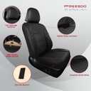 FREESOO Toyota Camry Seat Covers Full Set Custom Fit for L/LE/XLE 2017 2016 2015 2014 2013 2012 Models, Premium Waterproof Leather Car Seat Protectors (Black)