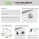 DEZ FURNISHINGS Cordless 1" Mini Blind with Flexible Slats, 38" W x 64" H, Pearl White