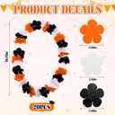 Zeyune 20 Pcs Bulk Graduation Leis Class of 2026 Hawaiian Leis Flower Necklaces 39.4 Inch Graduation Garlands for High School College Graduate Grad Party Favor Photo Prop (Black White Orange)