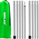 SANLIKE Camping Tent Tarp Poles Set for Canopy Awning Shelter Backpacking Hiking - Telescopic Adjustable Length Tent Sunshade Support Stick Rods (Adjustable Length - Steel 2packs, Size: Thickness 0.4mm)