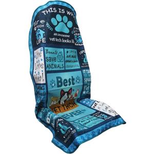 Waterproof Car Seat Cover for Front Seats, Protector for Cars SUVs Trucks, Sweat Towel Seat Covers Bucket for Gym,Workout,Beach,Hiking,Running (Vet Tech Gift, 1PC)