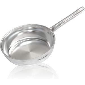 Sunhouse 18/10 Stainless Steel Pan 11 Inch, 3-Ply Clad No Coatings Frying Pan, Skillet with Stay Cool Handle, Oven and Dishwasher Safe, Induction Compatible