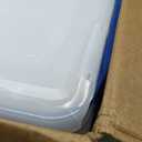 IRIS USA WeatherPro 74 Qt Storage Bins with Lids, 3 Pack, BPA-Free Plastic Gasket Box with Tight Latch and Seal, Stackable Nestable Tote Tub - Clear/Blue