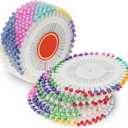 Straight Pins Sewing Set, 2 Rolls of 480pcs Each, Multi-Color Pins for Fabric, Hijab Pins & Backpack Sewing for Christmas & Other Crafts Making 960pcs