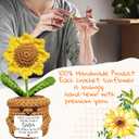 Sister Gifts from Sisters Birthday Christmas, Soul Sister Gifts for Best Friends Women, There is no Better Sister Handmade Emotional Crochet Sunflower Gift