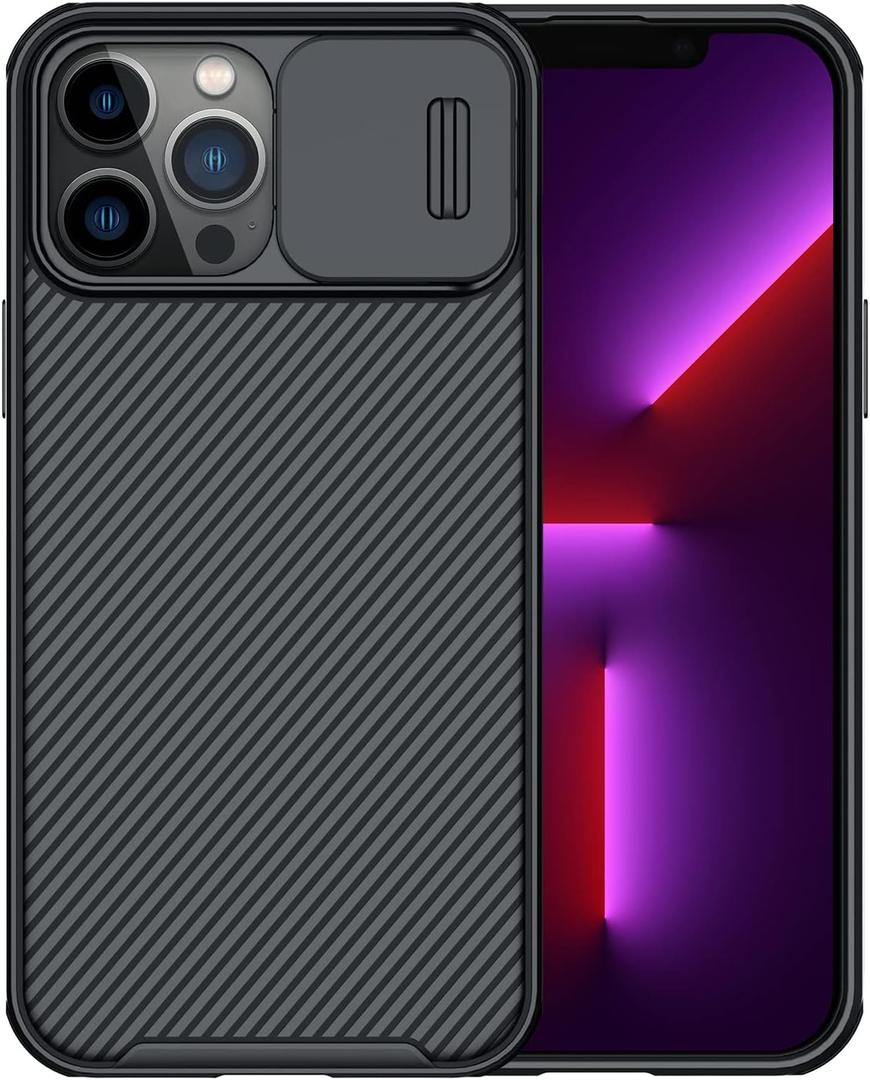 Nillkin Compatible for iPhone 13 Pro Max Case, CamShield Pro Series for iPhone 13 Pro Max 5G 2021-6.7" Black Case with Slide Camera Protection Cover, Slim Privacy Protective Case