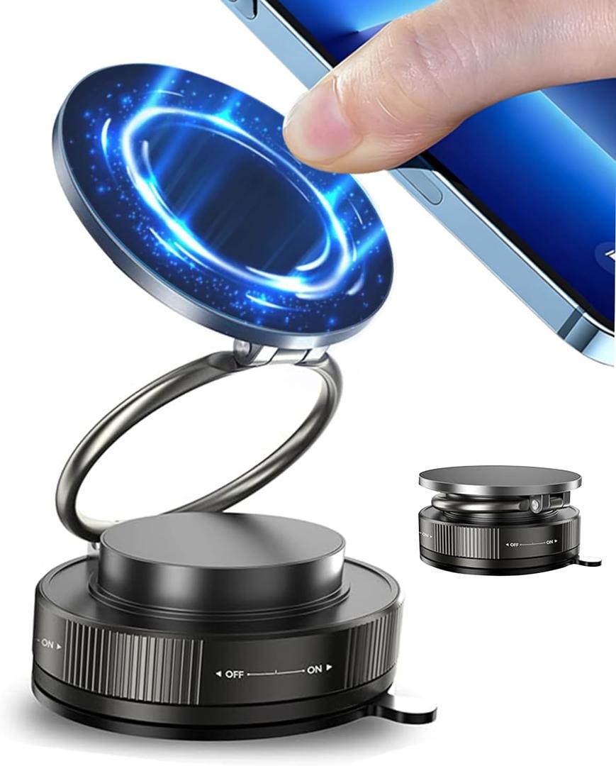 Magnetic Phone Holder for MagSafe, 360 Adjustable Car Phone Mount with 96+LBS Strongest Suction & 2800gf Strongest Magnetic for Dashboard/Gym/Mirror, Compatible with iPhone & Android