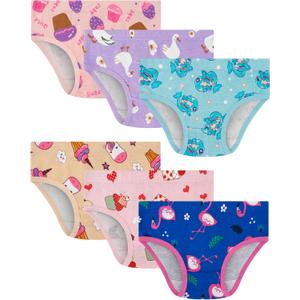100% Cotton Girls Underwear Tagless Comfort Toddler Panties (Pack of 6) (Multicolor-cake/Icecream-a24)
