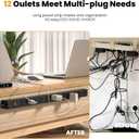 12 Outlet Long Power Strip Surge Protector with 2100 Joules, 3FT Power Cord, Wide Spaced Outlet Power Bar, Overload Protection Switch, Industrial Heavy Duty for Work Bench, Shop, Garage (Black)