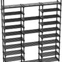Mavivegue 10 Tiers Shoe Rack Tall Shoe Organizer Shoe Storage 55-65 Pairs Vertical Shoe Shelf Large Shoe Rack Organizer Stackable Shoe Racks for Entryway, Closet, Garage, Bedroom,Cloakroom -Black