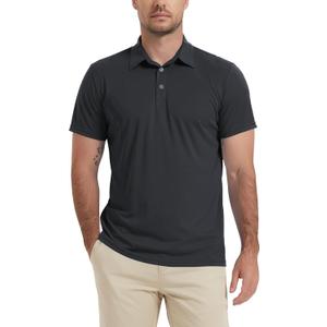 LETAOTAO Short Sleeve Polo Shirts for Men Quick Dry Performance Golf Shirt (Green, M)