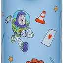 Zak Designs Disney and Pixar Toy Story Sage Kids Water Bottle For School or Travel, 14oz Stainless Steel Water Bottle With Straw, Handle, and Leak-Proof, Pop-Up Spout Cover (Woody, Buzz & Friends)