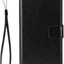 Case for Honor X8a Leather Case,Flip Leather Wallet Cover Case for Honor X8a CRT-LX1 CRT-LX2 CRT-LX3 Case Black