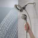 Delta 4-Setting In2ition 2-in-1 Dual Shower Head with HandHeld Spray, Brushed Nickel Detachable Shower Head with Hose, Showerhead, 1.75 GPM Flow Rate, SpotShield Nickel 75486CSN