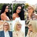 AMOMOMA 3 Pack Trendy Oversized Blue Light Stylish Readers for Women,Retro Square Cute Sturdy Computer Womens Reading Glasses AM6042 Black+Brown+Purple Tortoise 1.5
