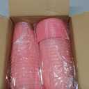 24 Pcs Plastic Tumblers with Lids and Straws, Reusable Cups with Lids Plastic Colorful Cups for Party Birthday, Iced Coffee Cup Travel Mug Cold Drink Tumblers Bulk (16 oz, Light Pink)