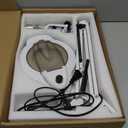 10X LED Magnifying Lamp with Clamp, KIRKAS 2,200 Lumens Dimmable Super Bright Daylight Magnifying Glass with Light and Stand, Adjustable Swivel Arm Magnifier lamp for Reading Repair Crafts-White