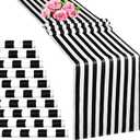 10 Pack Striped Table Runner Polyester Table Decor Classic Black and White Striped Table Runner for Indoor Outdoor Wedding, Birthday Parties, Banquets, Fit Rectange and Round Table(12 x 108 Inch)