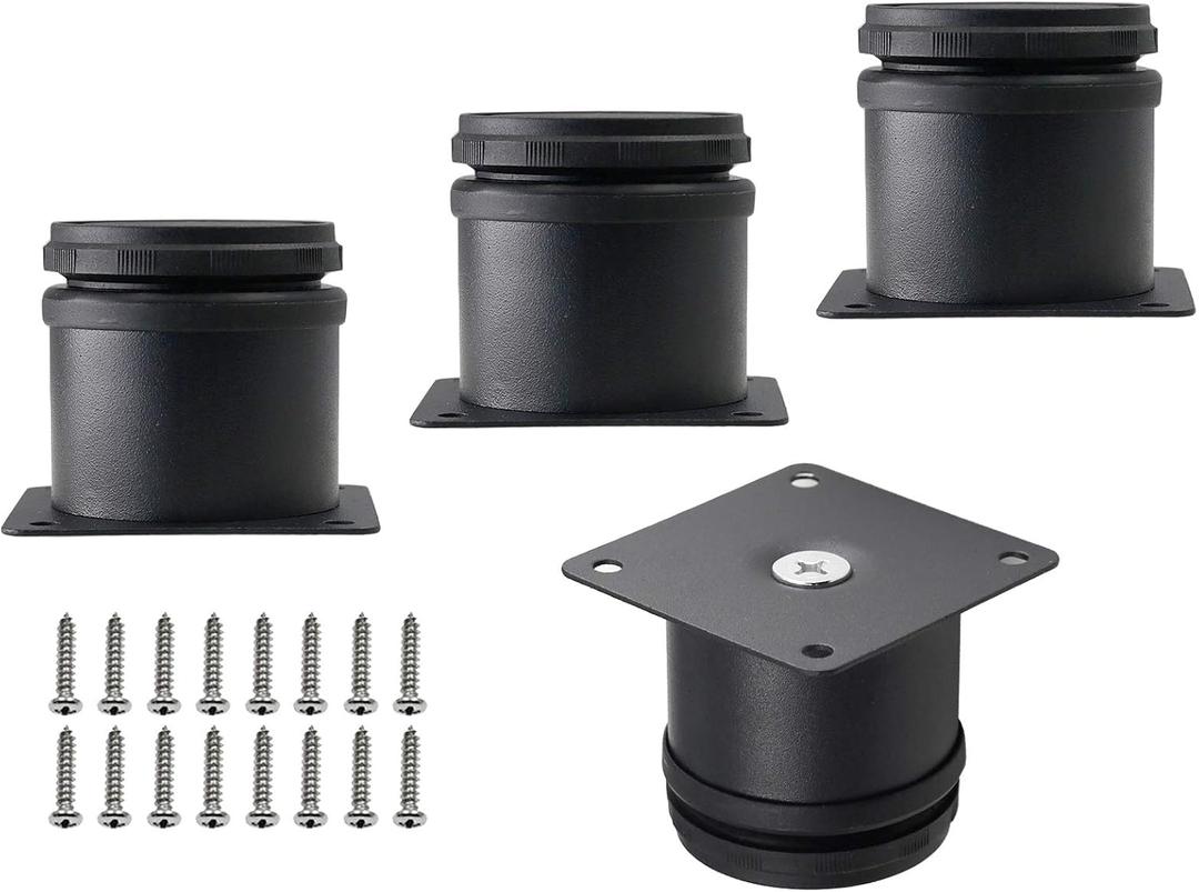 Weelott Adjustable Furniture Legs For Sofa Cabinets Tables Set Of 4 Gray 2Inch