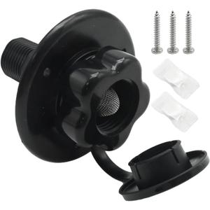 RV City Water Inlet with Check Valve, 1/2 inch BSP and G1/2 Thread RV Water Hose Connector for RV Camper Trailer Marine (Black)