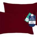 Royale Linens Pillow Shams 2 Pack King Size 20x36 Inch - Brushed 1800 Microfiber - Bed Pillow Shams, Wrinkle Resistant Super Soft and Cozy - Back Overlap Closure - Oxford Pillowcase (King, Burgundy)