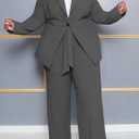 IyMoo Women's Plus Size Pant Suits Business Casual Outfit Blazer Pant Set, 2XL