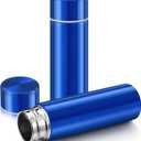 Vesici Mini Water Bottles 4.4 oz Cute Small Insulated Stainless Steel Purse Water Bottles Pocket Slim Flask Keeps Drink Cold and Hot for Women Lunch Bag Coffee (Blue,2 Pack)