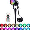 SUNVIE RGBW Outdoor Spotlight 12W LED Landscape Spotlights 120V Color Changing Spotlight Outdoor with Remote Control Waterproof LED Spot Lights Landscape Lights for Yard Patio Garden Lawn, 1 Pack