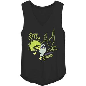 Disney Villains Fools Love Women's Muscle Tank (Medium, Charcoal)