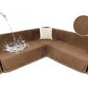 HYZOTEX Waterproof Sectional Couch Covers Sectional Sofa Cover L Shaped Corner Sofa Slipcovers Blanket for Dogs Pets Washable Jacquard Quilted L Shape Furniture Protector (75x276 in, Light Brown)