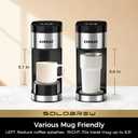 CHULUX SoloBrew Single Serve Coffee Maker, for K Cup and Ground, 3 Brew Sizes with Strong Button & Over Ice Feature, 14oz Removable Reservoir, for Home, Travel, RV, Office and Dorm