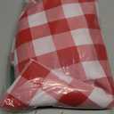maxmill Rectangle Checkered Tablecloth Waterproof Spillproof Wrinkle Resistant Buffalo Plaid Heavy Weight Table Cloth Gingham Table Cover for Outdoor and Indoor Use, 52 x 70 Inch Red and White