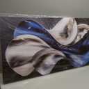 Blue Silver Abstract Picture Wall Art Modern 3D Textured Canvas Decor for Living Room Bedroom Office Flow Artwork 24" x 48"