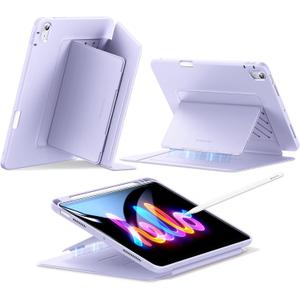 ESR for iPad Air 11 Inch Case M3/M2 (2025/2024), iPad Air 5th/4th Gen (2022/2020), Vertical Stand Cover, Multi Stand Angles, Ultra-Stable Case with Pencil Holder, Flip Series, Purple