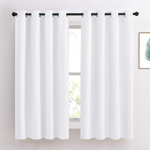 Window Curtains, 62x52in,  White pack of 2