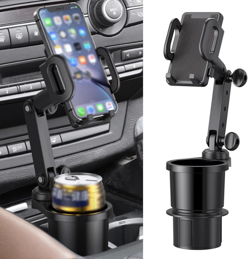 1 PC Mobile Phone Mount, Adjustable Cup Holder, Multifunctional Beverage Can Holder, Shockproof Automotive Kit, Non-Slip Vehicle Decoration, Universal for Most Cars, Trucks, SUVs (Black) 1 PC Mobile Phone Mount, Adjustable Cup Holder, Multifunctional Beverage Can Holder, Shockproof Automotive Kit, Non-Slip Vehicle Decoration, Universal for Most Cars, Trucks, SUVs (Black)