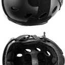 QWORK Tactical Helmet Maritime Helmet, Adjustable Paintball Airsoft Helmet with NVG Mount and Side Rails Fit a Variety of Accessories, ABS Lightweight Hard Shell, Black