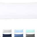 Body Pillow Cover 20x54 Body Pillow Case 100% Egyptian Cotton 600 Thread Count Soft & Skin-Friendly 1 Piece Body Pillowcase with Zipper Closure - 20x54 Inches, White