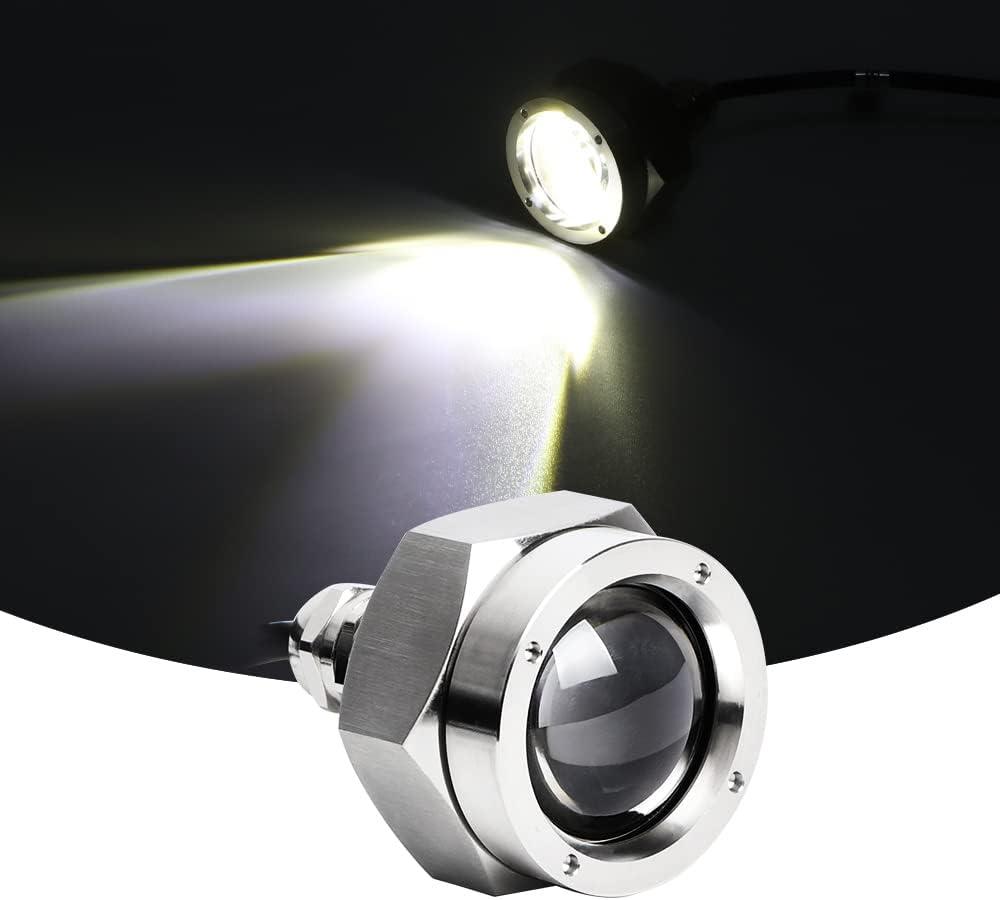 EXZEIT 40W Boat Led Drain Plug Light, Bright Underwater Light, 1/2in Standard -White