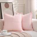Puncuntex Corduroy Light Pink Throw Pillow Covers Set of 2 Boho Decorative 1818 Inch,Super Soft Pillowcase Cozy Striped Texture Cushion Cover for Couch,Sofa,Farmhouse,Living Room (18" x 18" (Pack of 2))