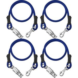 4 Pack Bungee Cross Ties Set Horse Trailer Tie Straps Bulk Bungee Cords with Snaps for Horse Trailer Accessories, 36 Inch Long (Royal Blue)