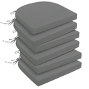 downluxe Outdoor Chair Cushions Set of 4 for Patio Furniture, Water-Resistant Patio Chair Cushions with Ties, High Density Foam Outdoor Seat Cushion, 17" X 16" X 2", Dark Grey