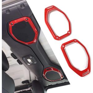 JeCar Red Top Speaker Frame Trim Cover for 2018-2023 Jeep Wrangler JL JLU Gladiator JT Interior Accessories