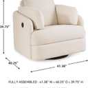 Signature Design by Ashley Modmax Contemporary Swivel Glider Nursery Recliner, Stain-Resistant Next-Gen Nuvella Performance Fabric Rocking Chair for Living Room, Beige, 42" W