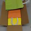 RACETOP 32 Pack Small Paper Gift Bags with Handles, 5.8"3.2"8.25" Kraft Paper Party Favor Bags Bulk for Kids Birthday, Baby Shower, Crafts, Wedding, Party Supplies (8 Colors) (Green)