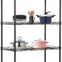 BestOffice | 5-Tier Wire Storage Shelves | 22x12x48 | Black | with Adjustable Racks | Heavy-Duty Metal Shelf, Holds Upto 750 lbs | No-Tool Assembly | Ideal for Home & Garage Shelving