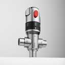 Thermostatic Mixing Valve with 1/2 NPT Male Connection, Water Temperature Constant Control Valve, Fahrenheit Scale Mark, Solid Brass,Grey (Silver)