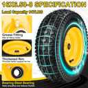 16x6.50-8 Tubeless Tire and Wheel, 16x6.5-8 Lawn Mower Tires With 3" Offset Hub and 3/4" & 5/8" Precision Bearings &1" Bushings, Replacement for Riding Mower and Garden Tractor Front Wheel